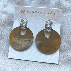 Kendra Scott Deena Earrings Silver Clear Crystal